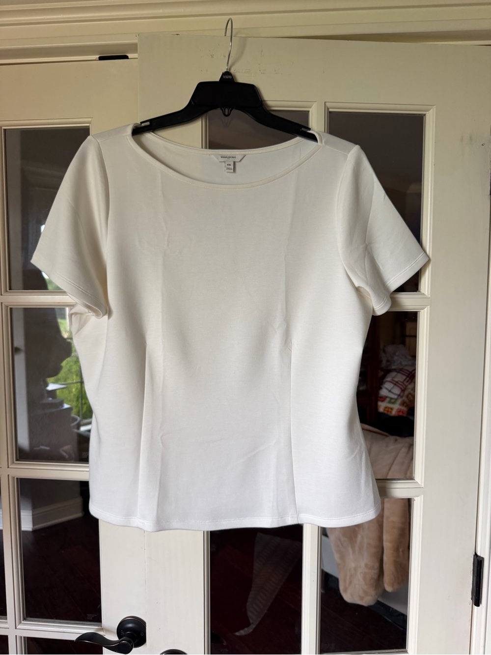Banana Republic Soft Touch Seamed Top Snow Day XXL
